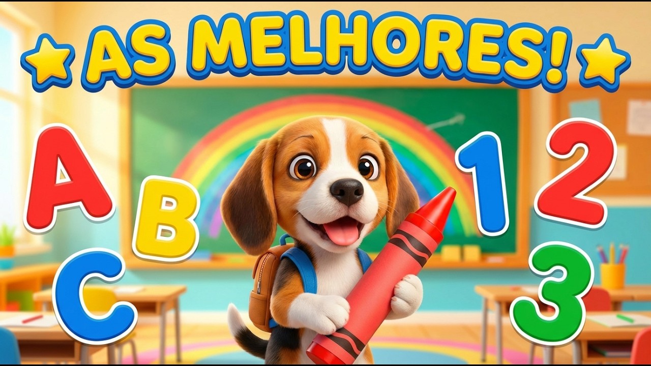 AS MELHORES MÚSICAS PARA APRENDER! 🌟 Cores, Letras, Números e Formas com os Filhotes Geniais!