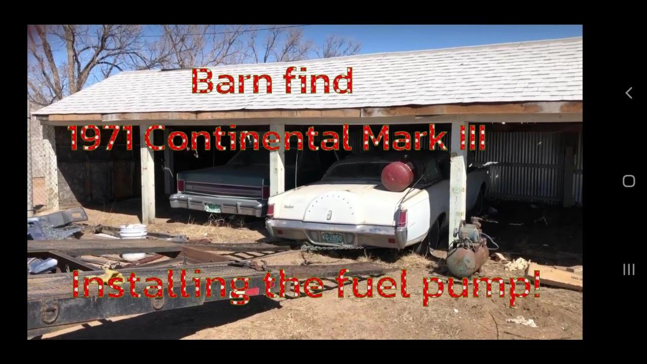 Barn find Continental Mark III, Installing a fuel pump