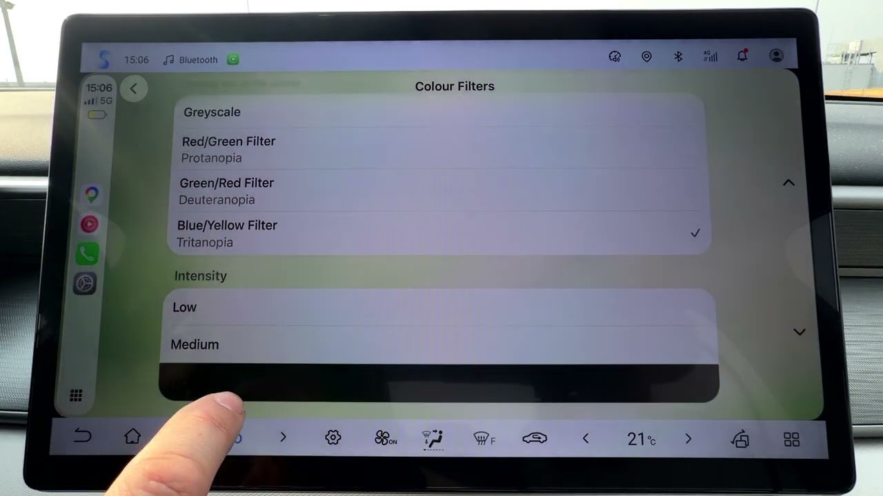 BYD SEAL 5 &ndash; Как включить цветовые фильтры для CarPlay