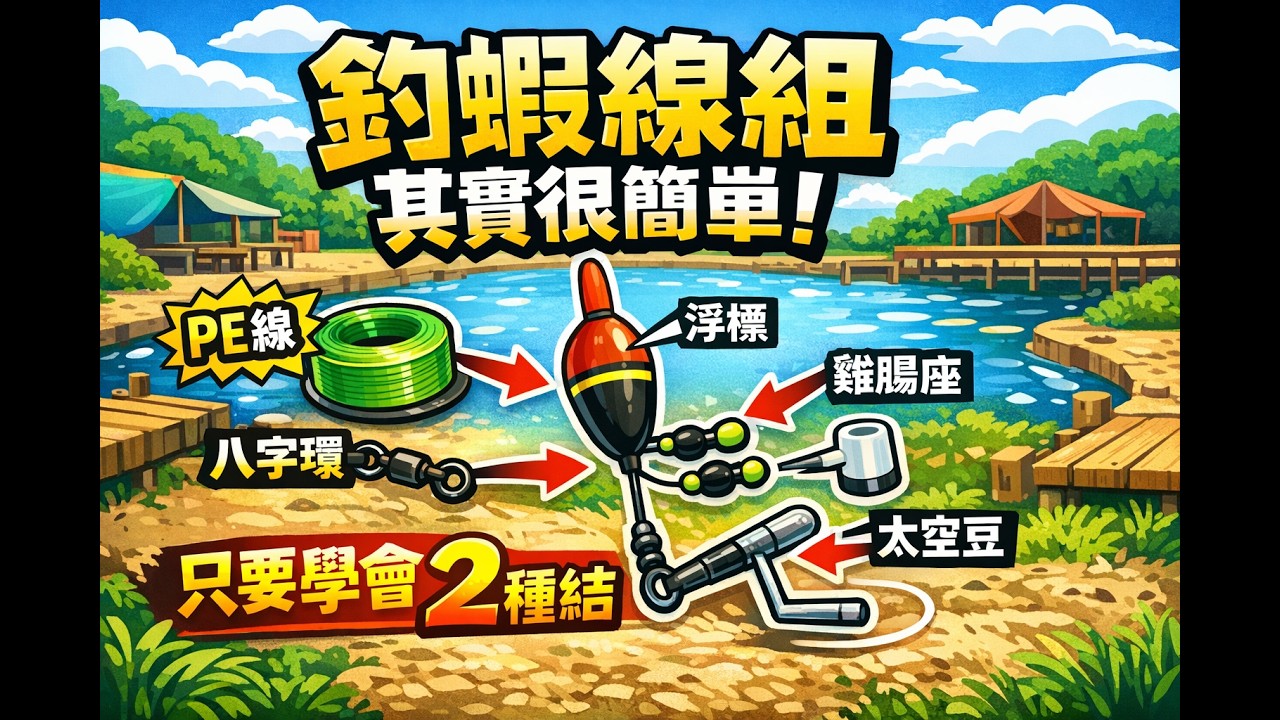 釣蝦線組怎麼綁？新手只要學會2種結就能搞定！完整教學｜長標、浮標、阿波天平線組一次學會 EP.04