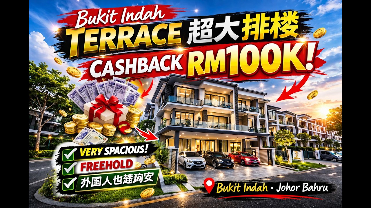 Bukit Indah 全新Terrance排楼回扣RM100K?!