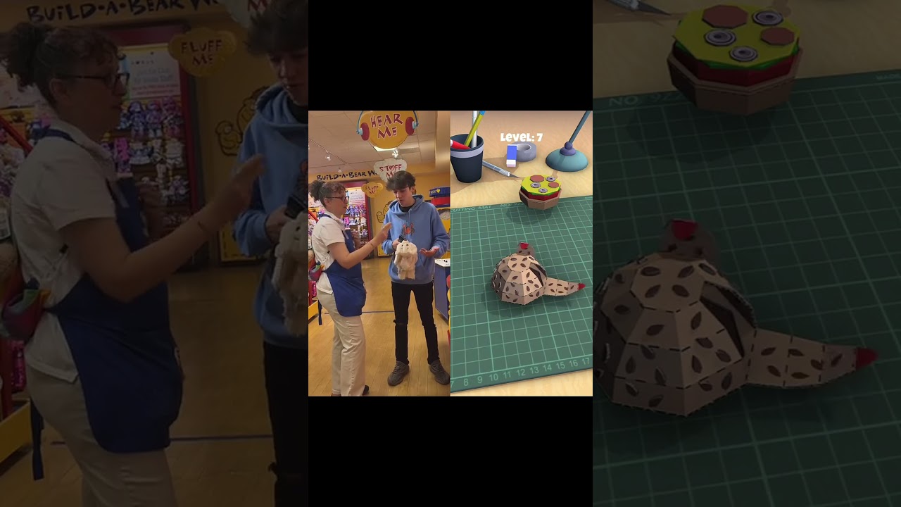 Customizing a stuffed animal with a hidden message.#stuffedanimal #buildabear #funny