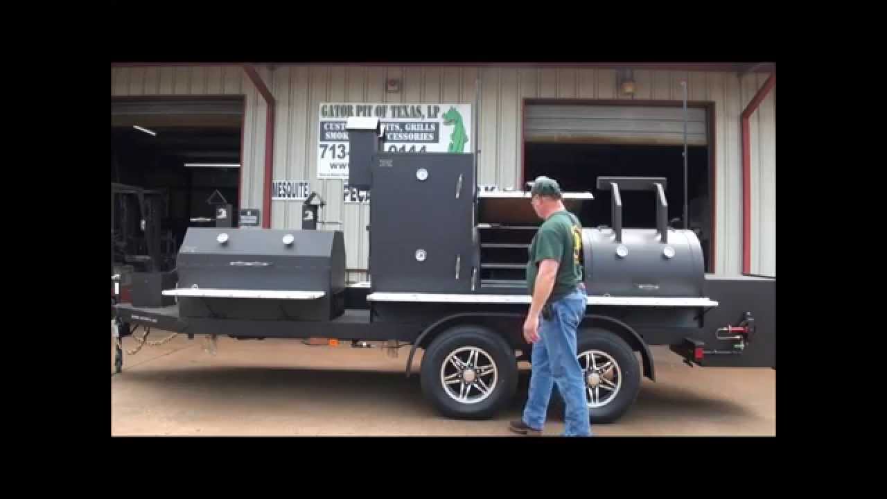 Large custom trailer cooker by Gator Pit #gatorpit