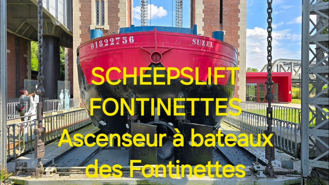 De scheepslift van Fontinettes Ascenseur à bateaux des Fontinettes 4K