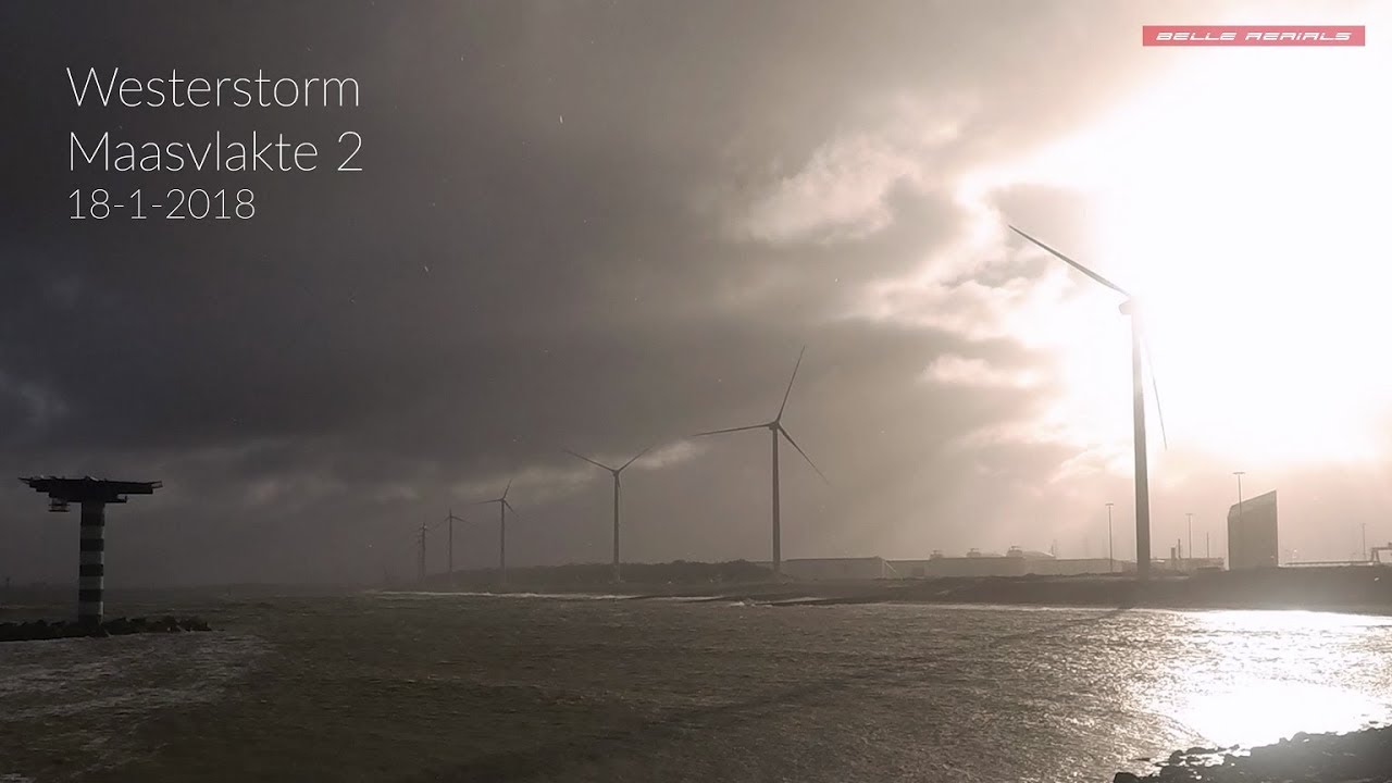Westerstorm bij de 2e Maasvlakte. 18 januari 2018
