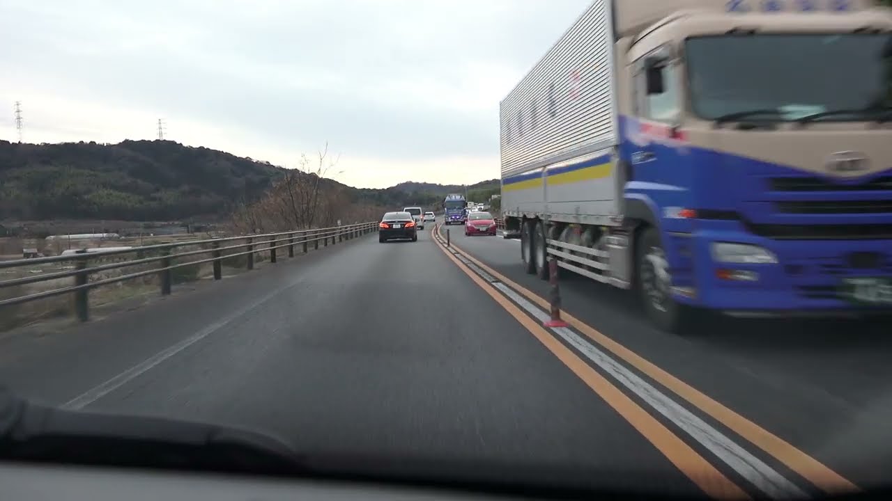 4K　国道23号・名豊道路→名四国道→国道1号など　愛知県豊川市・音羽蒲郡IC→オレンジロード→名豊道路→知立駅前→名豊道路→名四国道→国道1号・名阪国道まで