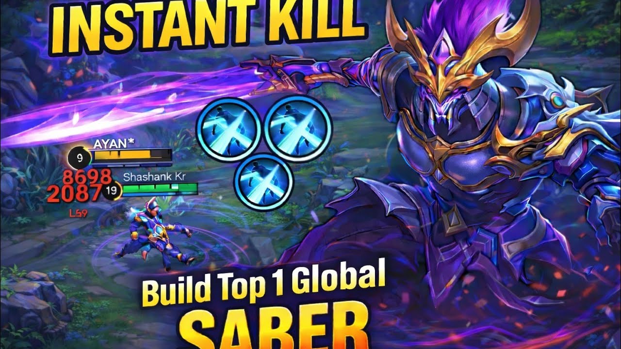 ONE SHOT SABER 💀 | RANKED MATCH FULL GAMEPLAY | MLBB #mobilelegends #mlbbesports #saber 