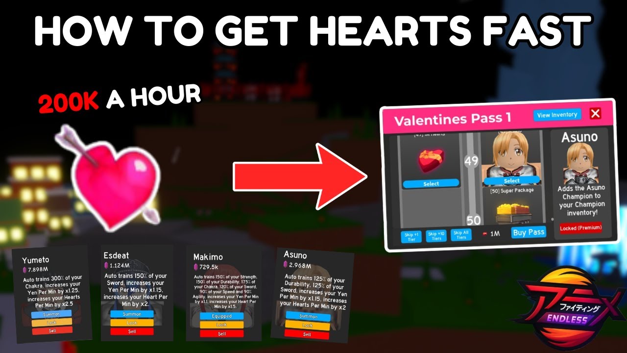 How to get Hearts very FAST! (Roblox Anime Fighting Simulator)
