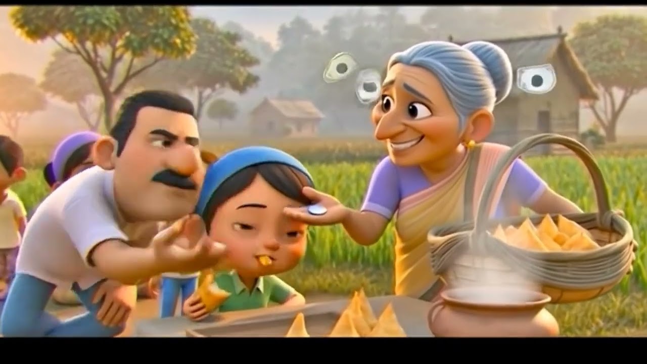 Gareeb budhi dadi ka samosha or lalacha ka fal #video  