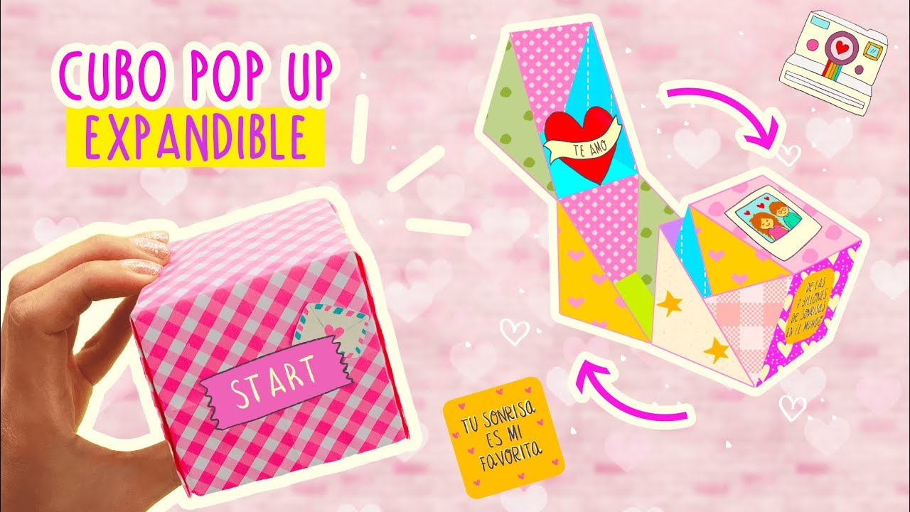 DIY MUCHAS TARJETAS EN UN CUBO EXPANDIBLE ¡POP UP! |¡La mejor tarjeta del mundo! |#SanValentín|