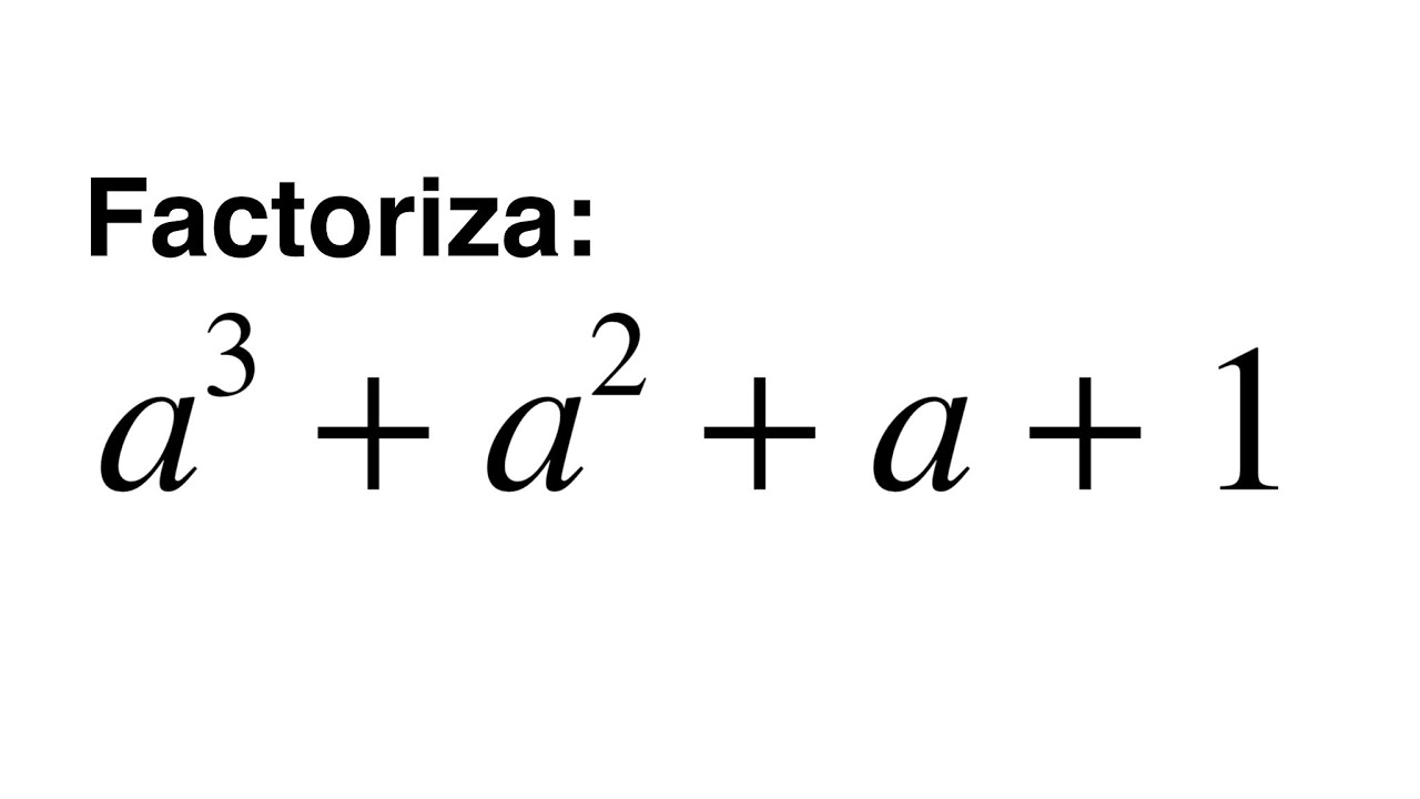 Factorización Factor Común Por Agrupación De Términos a^3 +a^2 +a+1