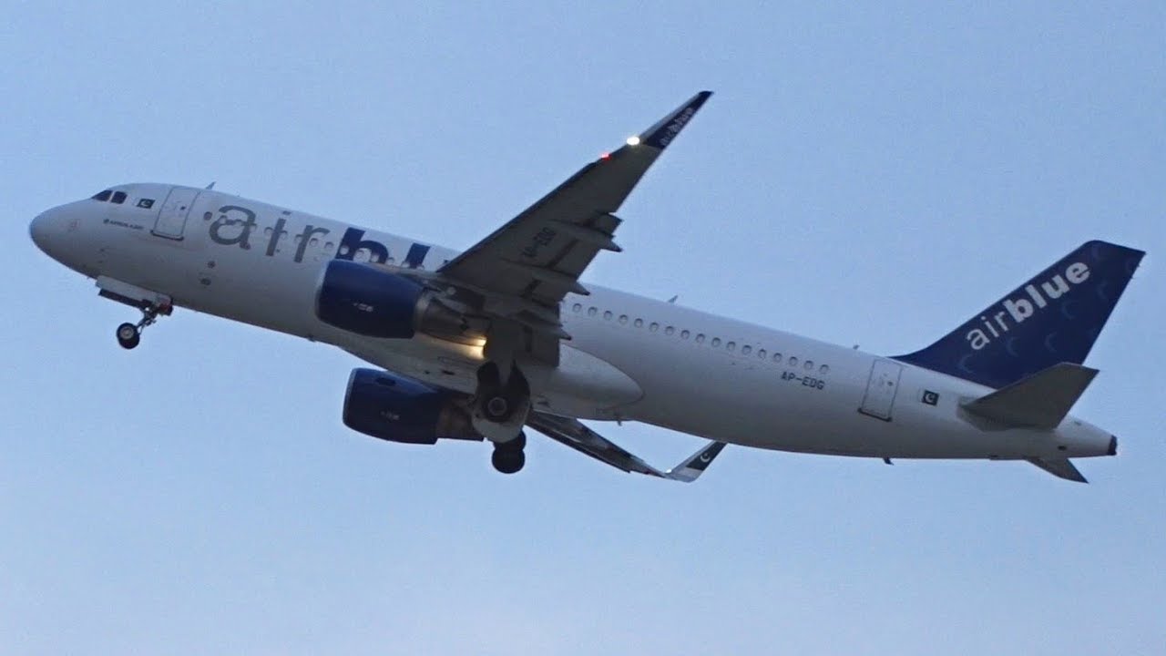 [FullHD] AirBlue Airbus A320SL takeoff at Geneva/GVA/LSGG