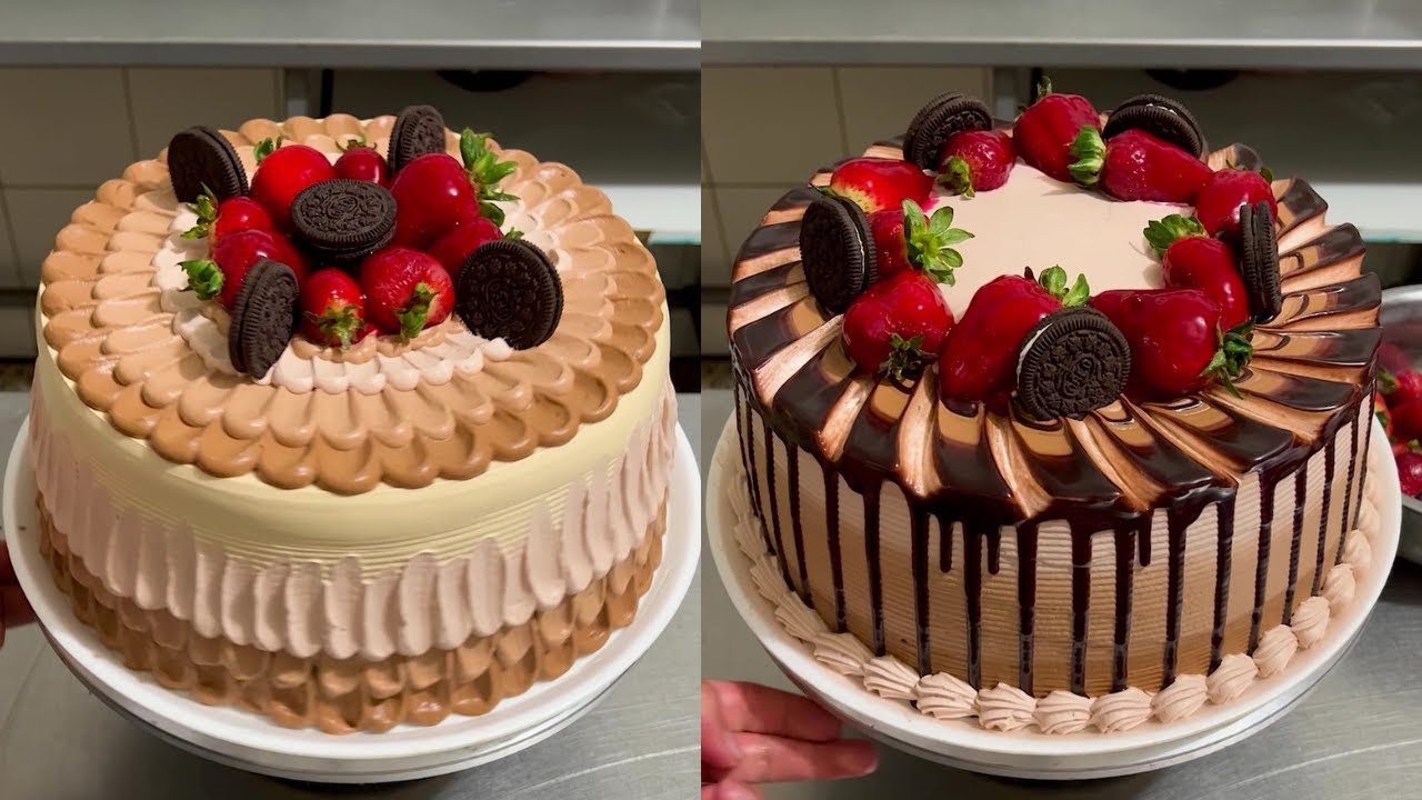 ideas bellicimos de decoracion de pastel de crema moca con chocolate y un toque de oreo