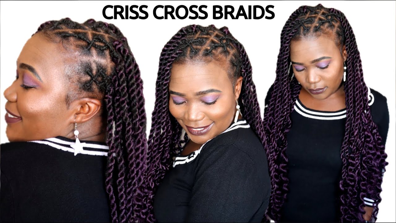 How To: CRISS CROSS BRAIDS 🚫No Rubber Band | Twist Braids DIY