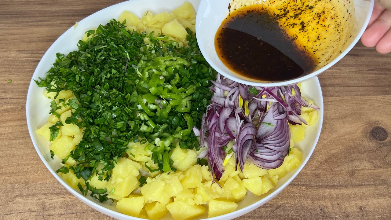 ‼️5 ÇAYINA YAPTIM KAPIŞ KAPIŞ GİTTİ😱 SIRRI SOSUNDA GİZLİ👏 PATATES SALATASI NASIL YAPILIR