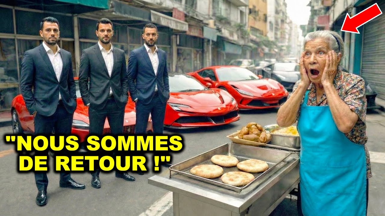 Une vieille dame nourrit des triplés sans-abri — des années plus tard, trois Ferrari s'arrêtent