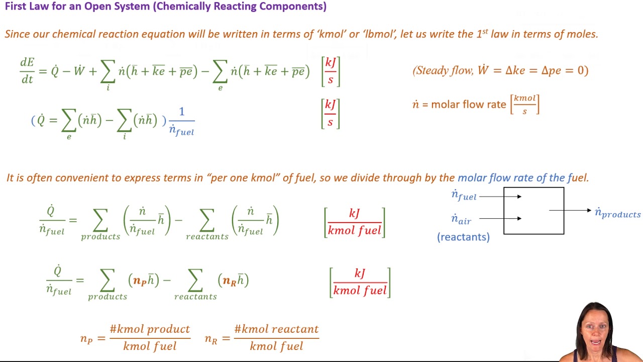 MEGR3112 6.2 First Law for Chemically Reacting Systems