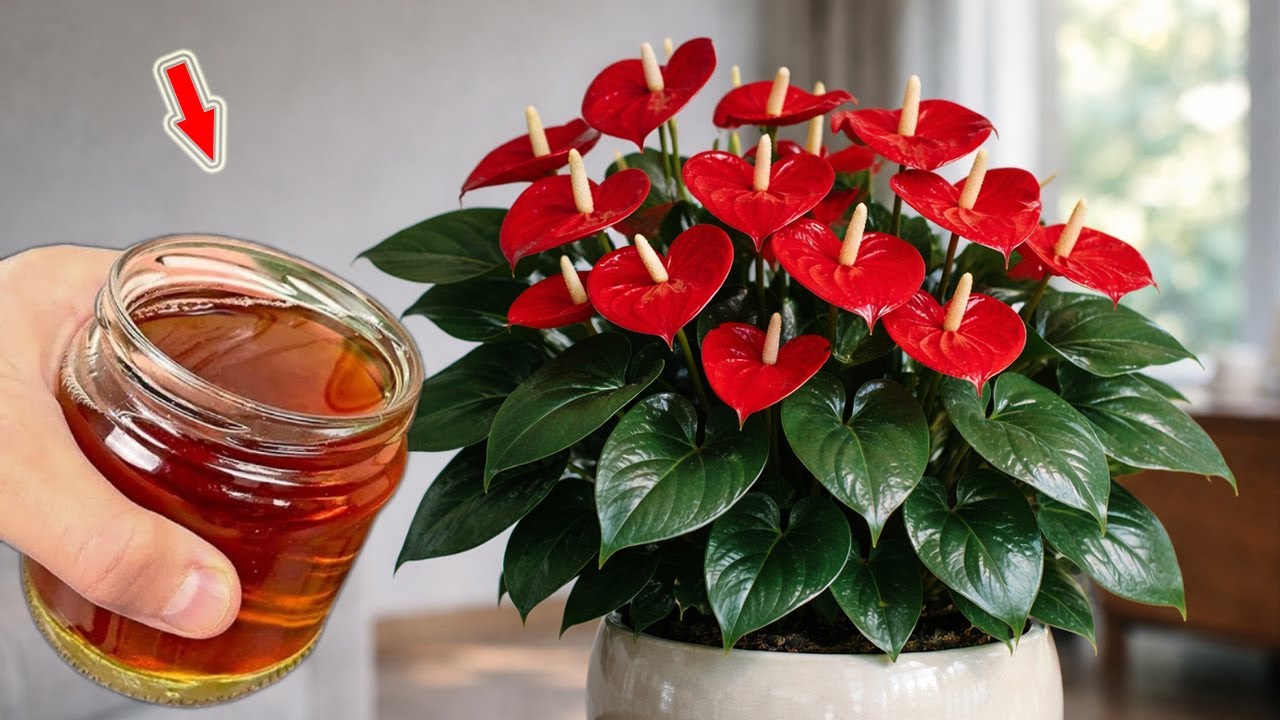 Всего один раз полейте! Антуриум без цветов внезапно разрастается!