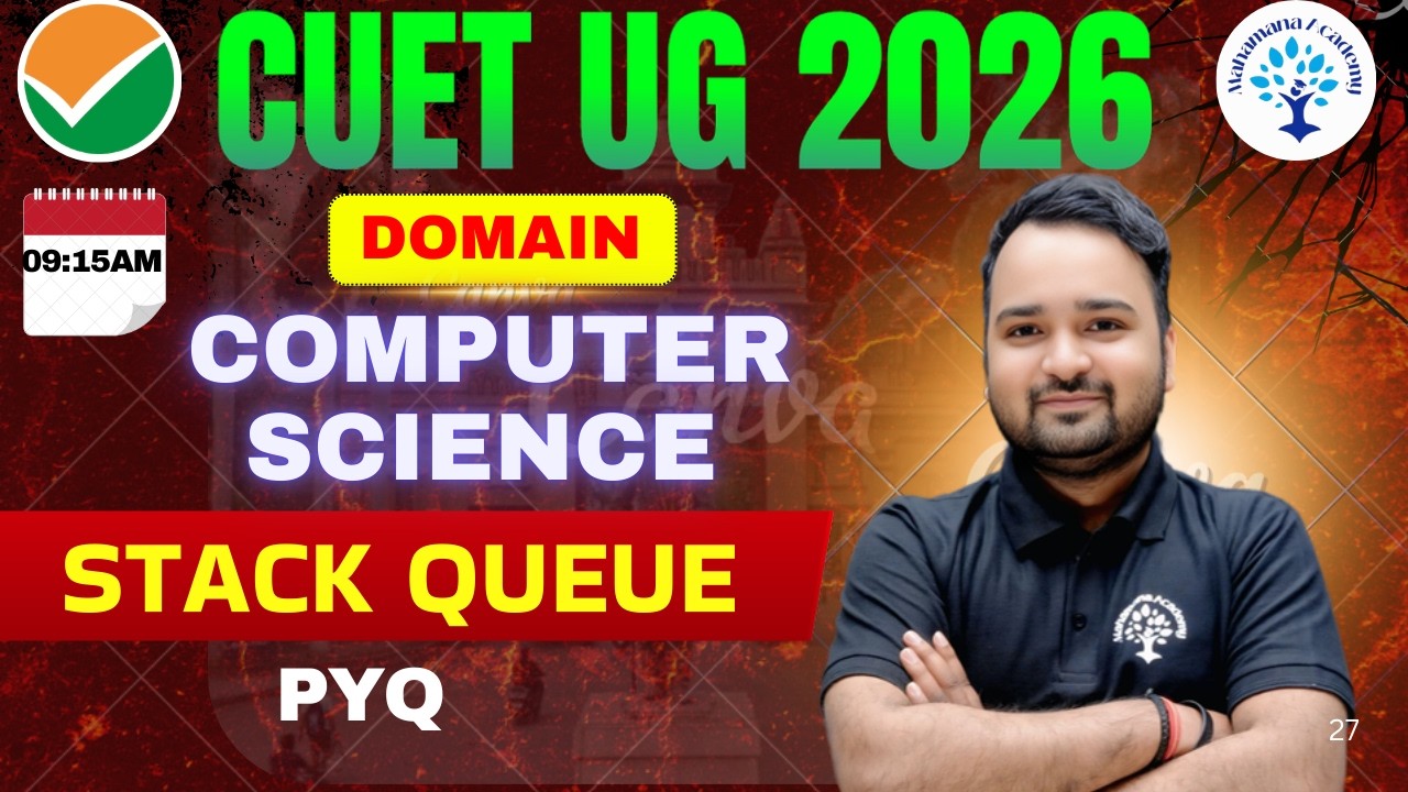 CUET UG 2026  STACK & QUEUE PYQ (COMPUTER SCIENCE) #CUETUG2026 #queue  #stack #pyq  #database #bhu