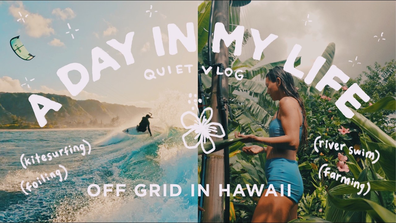 a day in my life - kitesurfing hawaii, wingfoiling, off grid