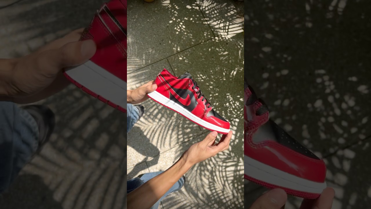 AJ1 Low &ldquo;Varsity Red&rdquo; in full-patent leather #jordan1 #vegnonveg