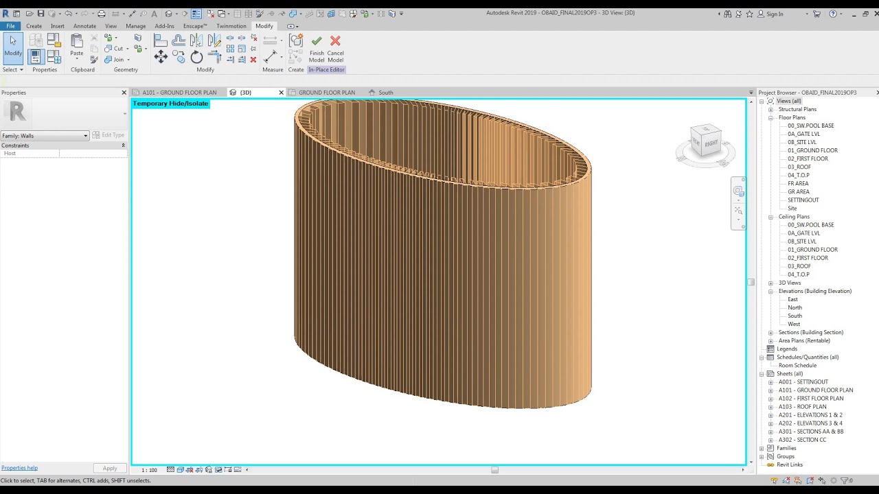REVIT MODELING - ELLIPTICAL LOUVERS