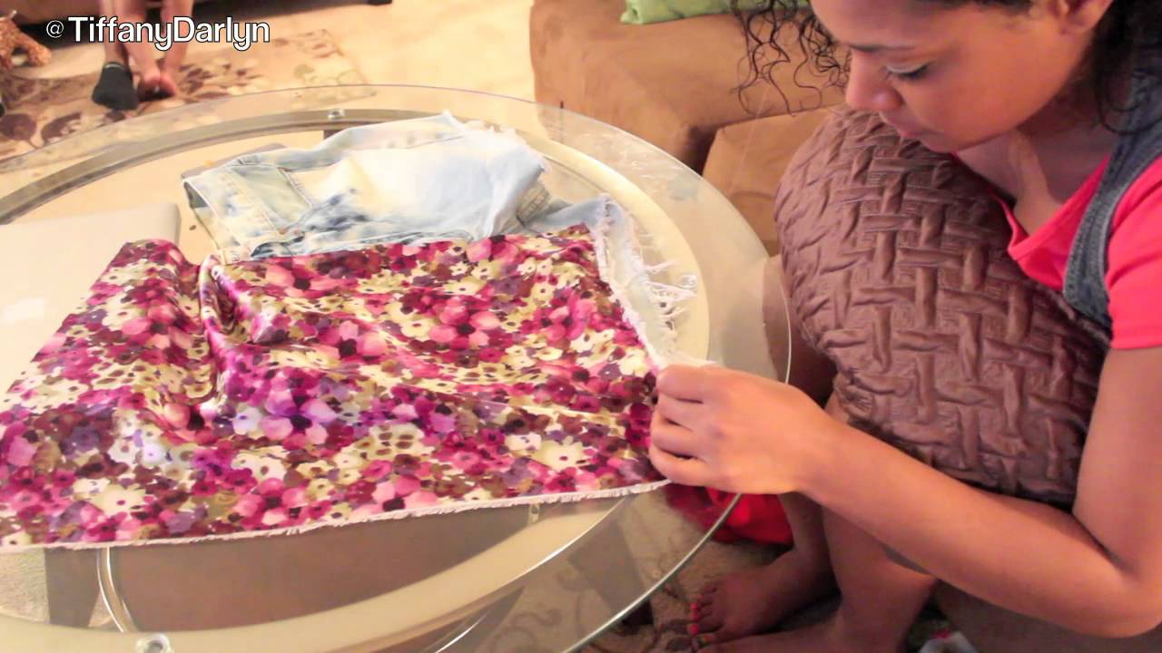 DIY♡Floral & Studded Shorts