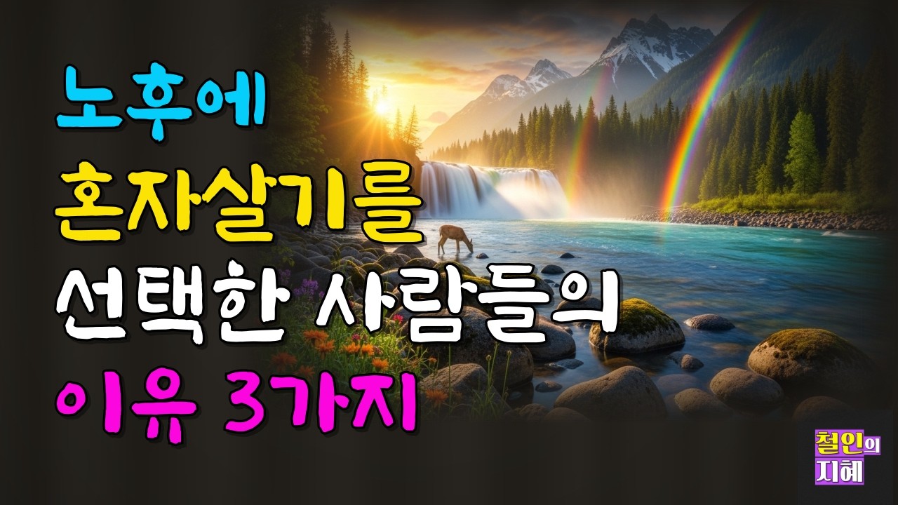 노후에 혼자살기를 선택 사람들의 이유 3가지ㅣ명언ㅣ인생조언ㅣ오디오북ㅣ라디오북ㅣ시니어