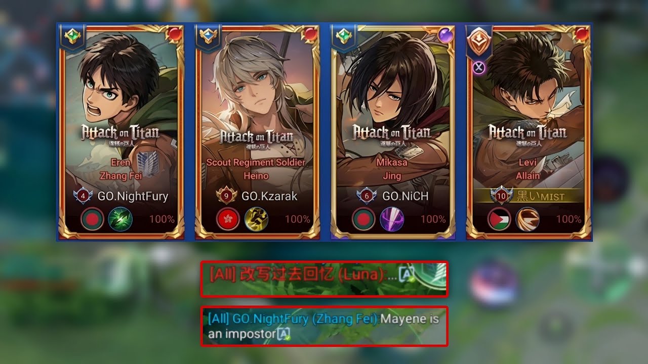 HoK x Attack on Titan! Full AoT Skin Squad Gameplay!! But.....