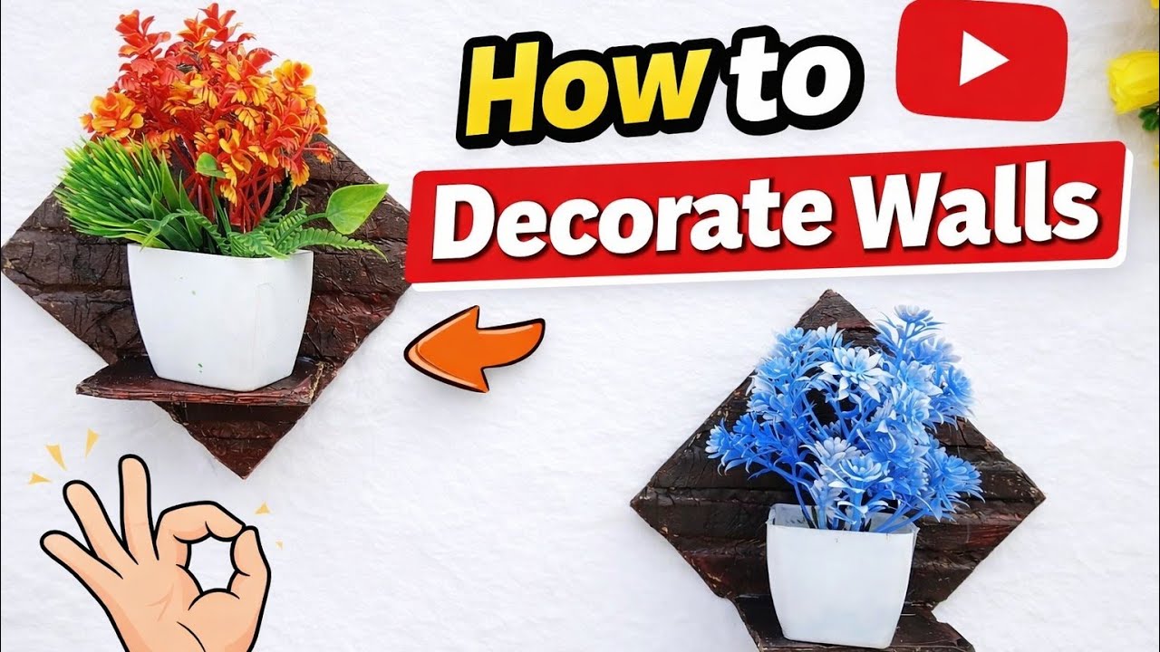 DIY WALL PLANTER CRAFT IDEAS//WALL DECOR EASY DESIGN IDEAS//5MIN CRAFT IDEAS 💡