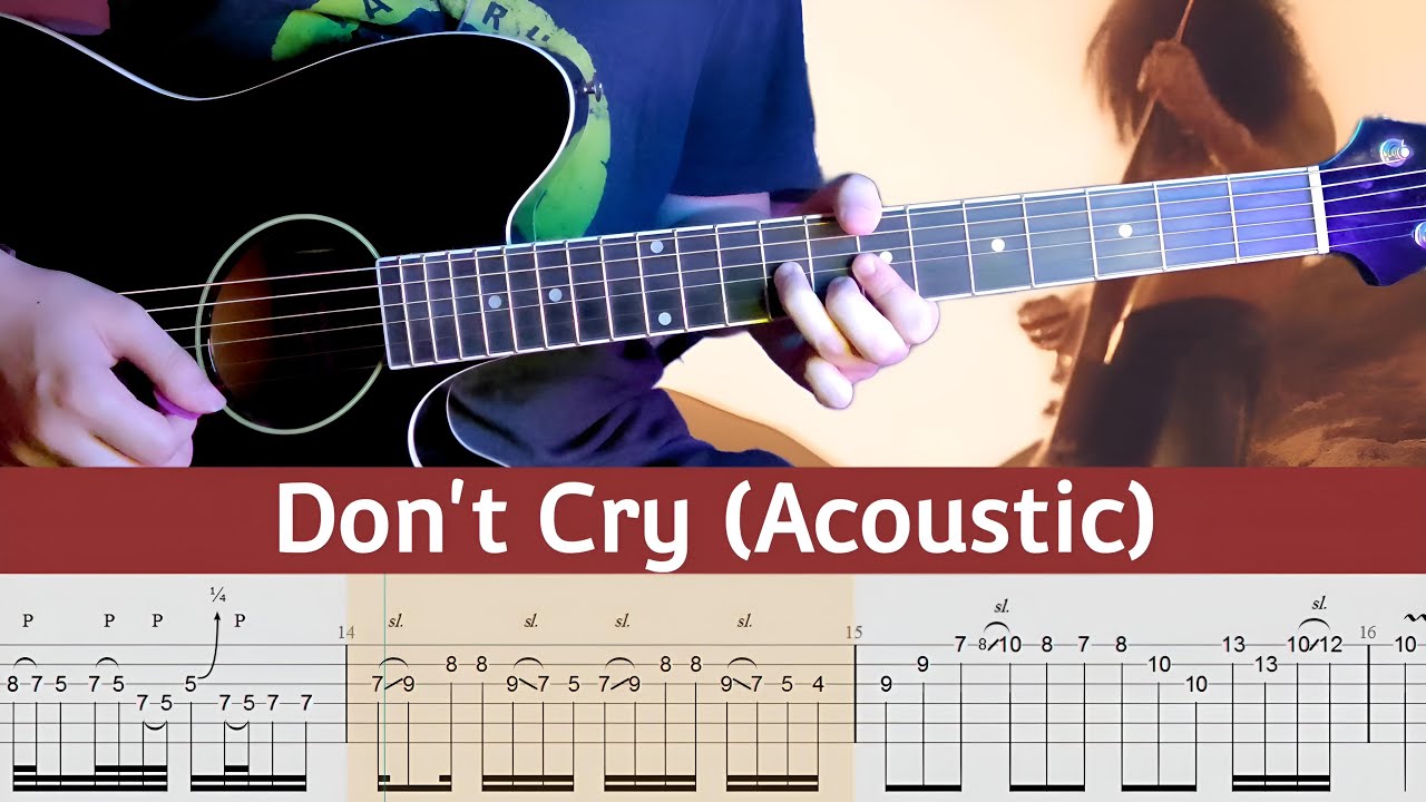 Guns N' Roses - Don't Cry | Acoustic Guitar | Lesson + Tabs | Slow Tempo