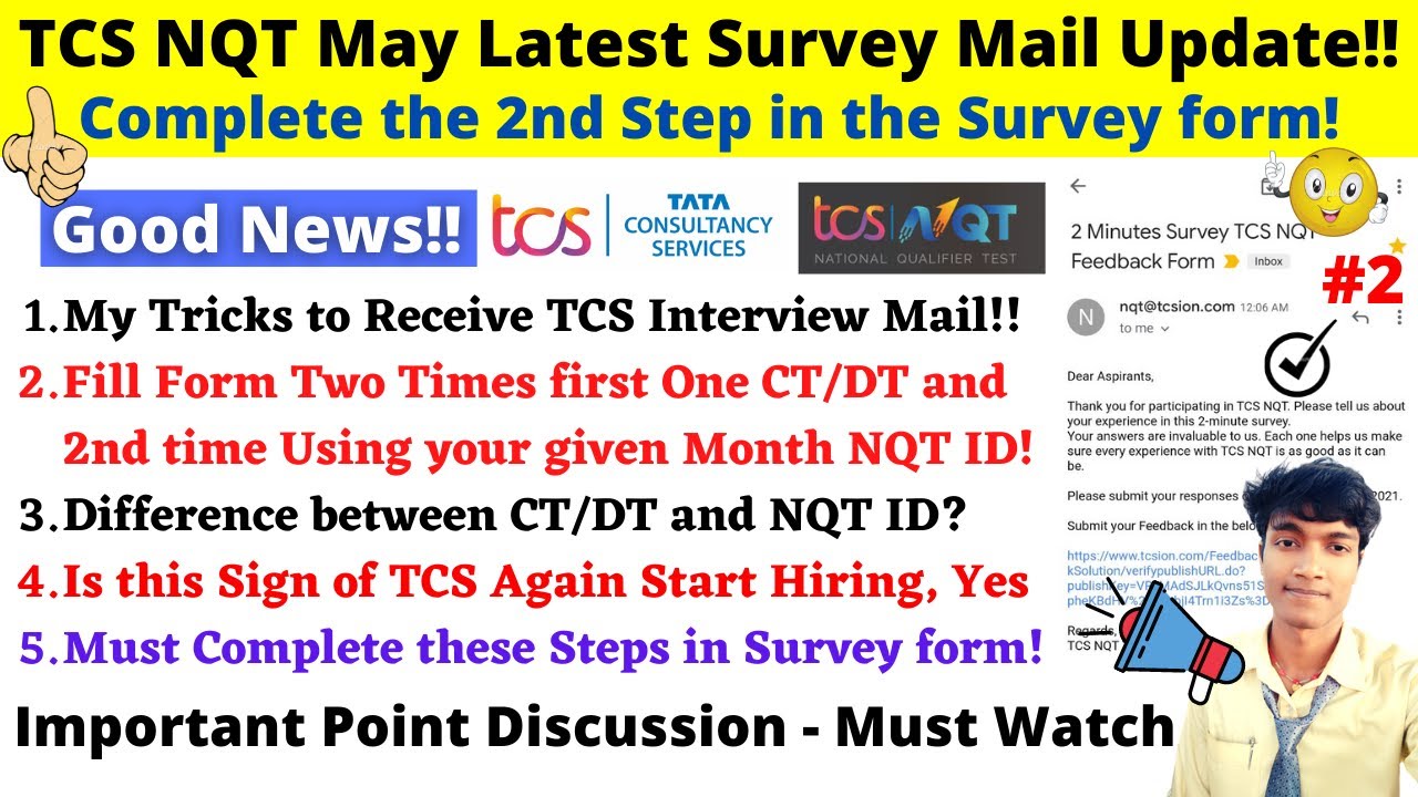 🔴#2: TCS Interview Mail Tricks, Complete the 2nd Step in the Survey form in TCS NQT May Survey Mail!