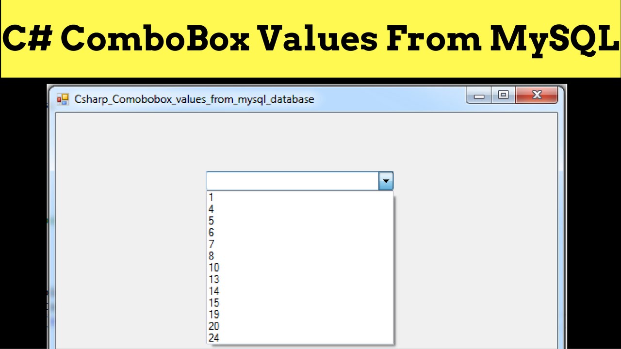 C# - How To Populate ComboBox From MySQL Database Values In C# [ with source code ]