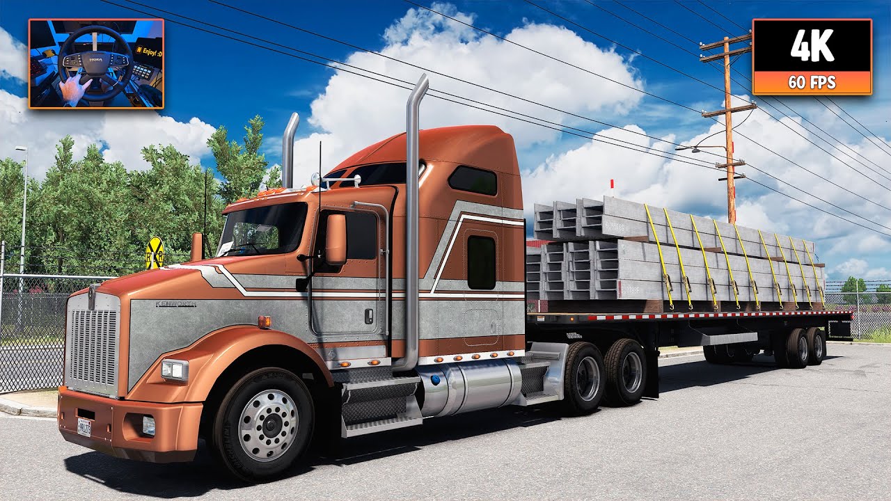 Kenworth T800 + CAT C12 | Enid - Kansas City | ATS 1.55 4K Gameplay + Wheel Cam