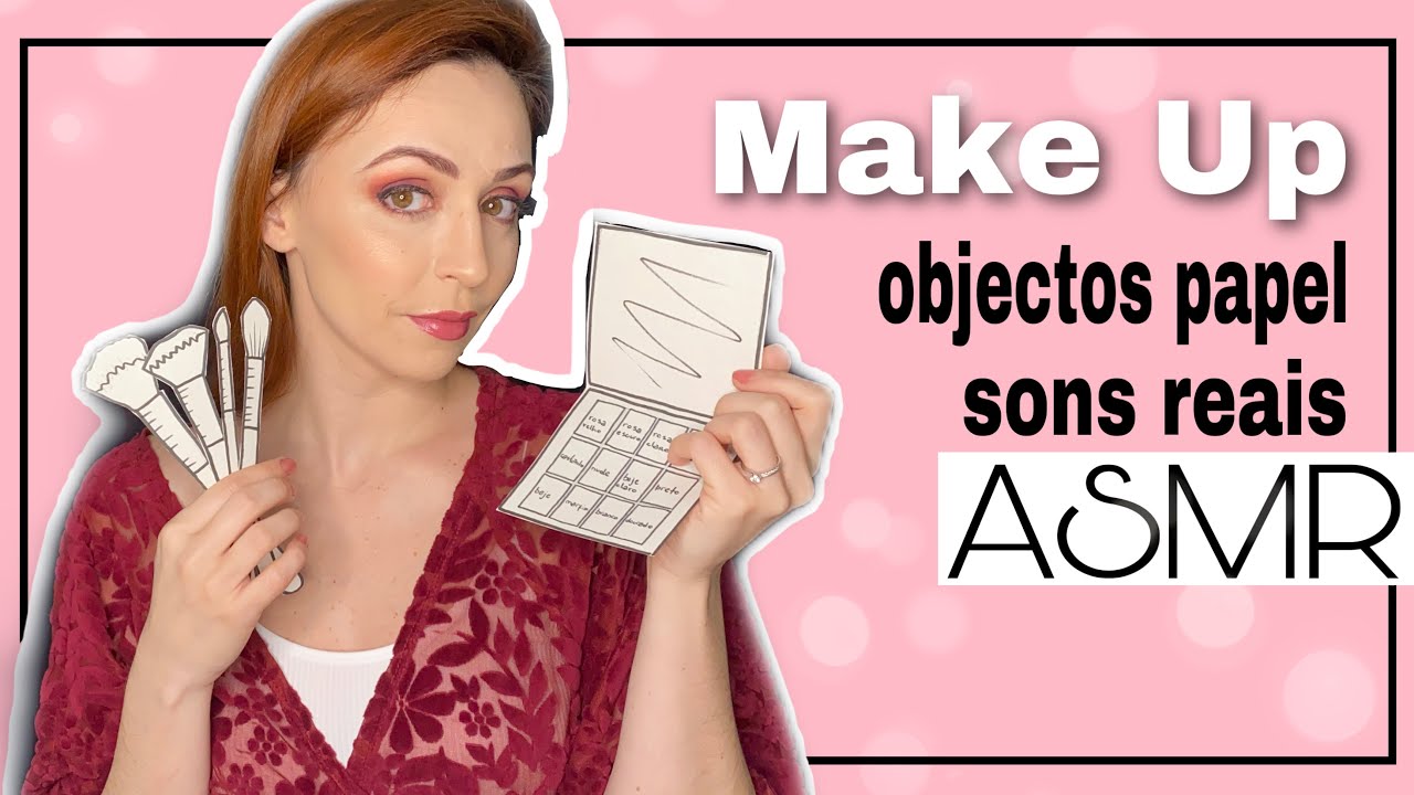 ASMR PORTUGAL: MAKE UP com objetos de PAPEL | SONS REAIS