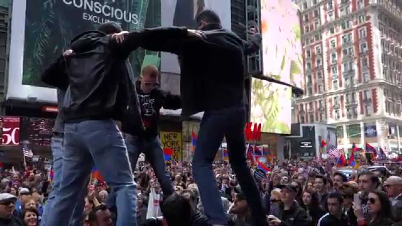 Yeraz Armenian Dance Ensemble in Times Square for 100 Year Commemoration