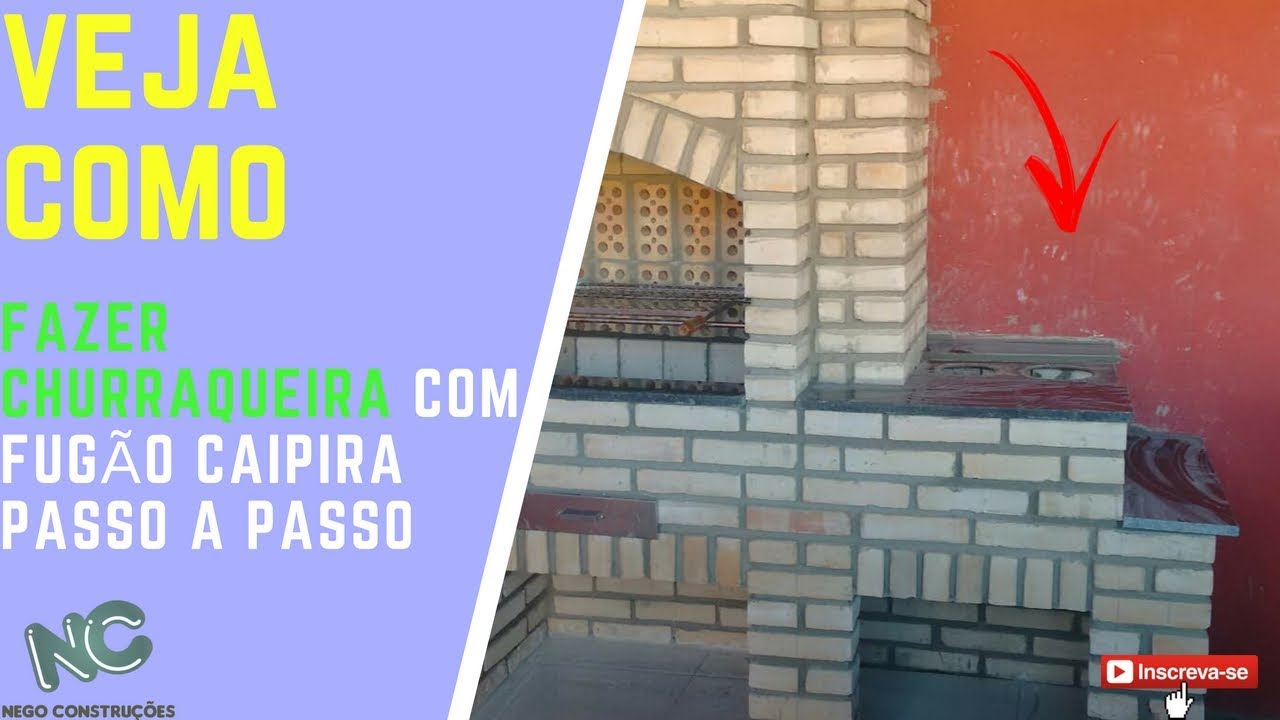 CHURRASQUEIRA COM  FOGÃO A LENHA PASSO A PASSO