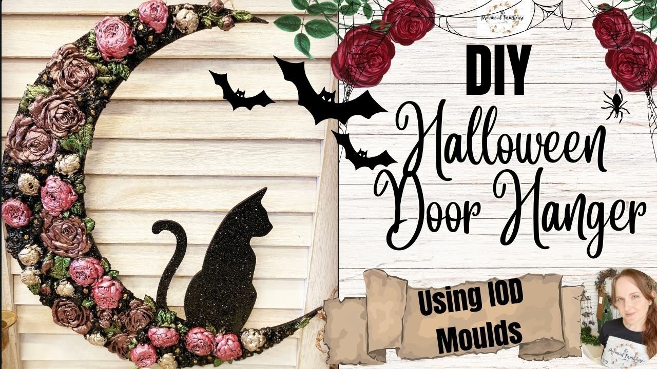 DIY Halloween Door Hanger using IOD Moulds | DIY Spooky Floral Decor | Budget Friendly Decor