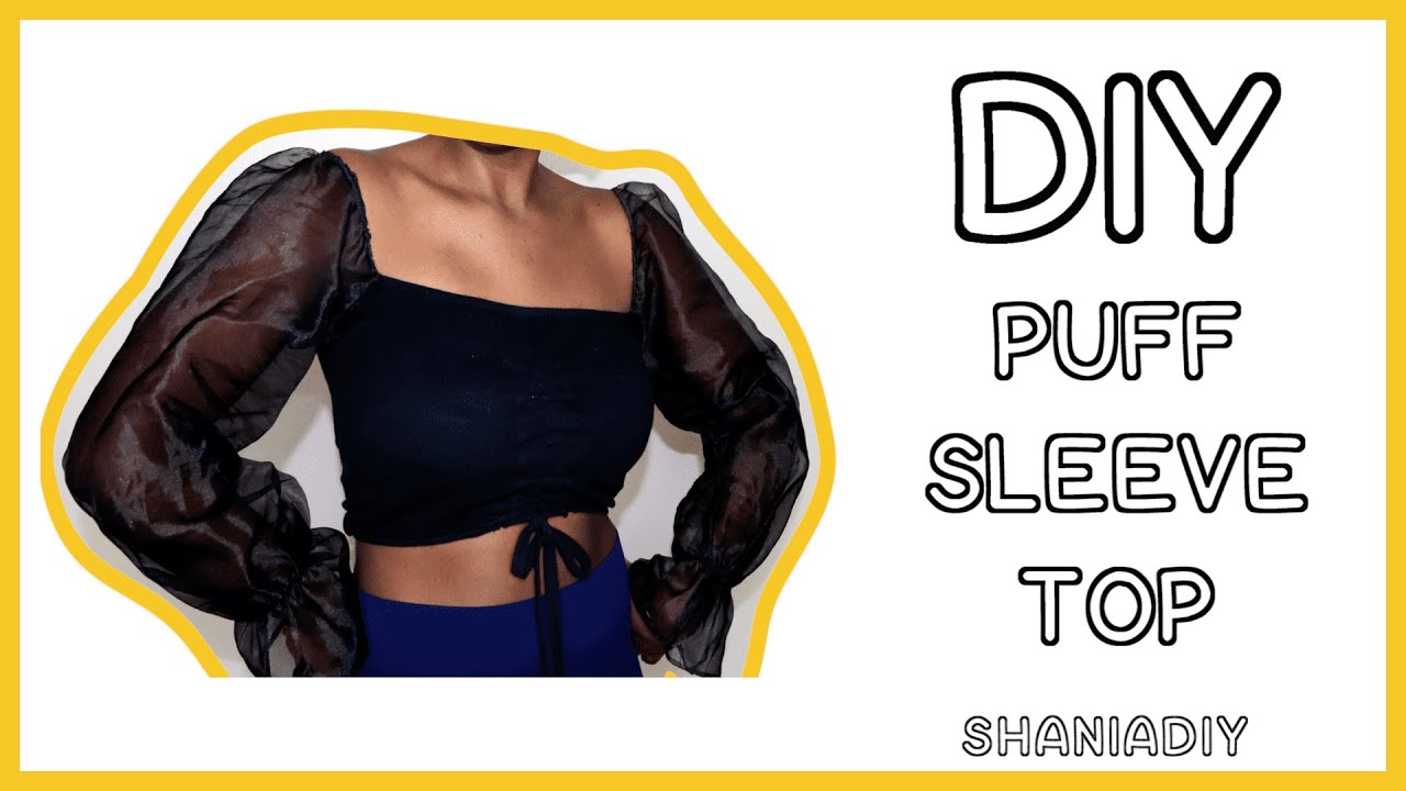 How to Make a Sheer Puff Sleeve Top with Drawstring || SHANiA DIY