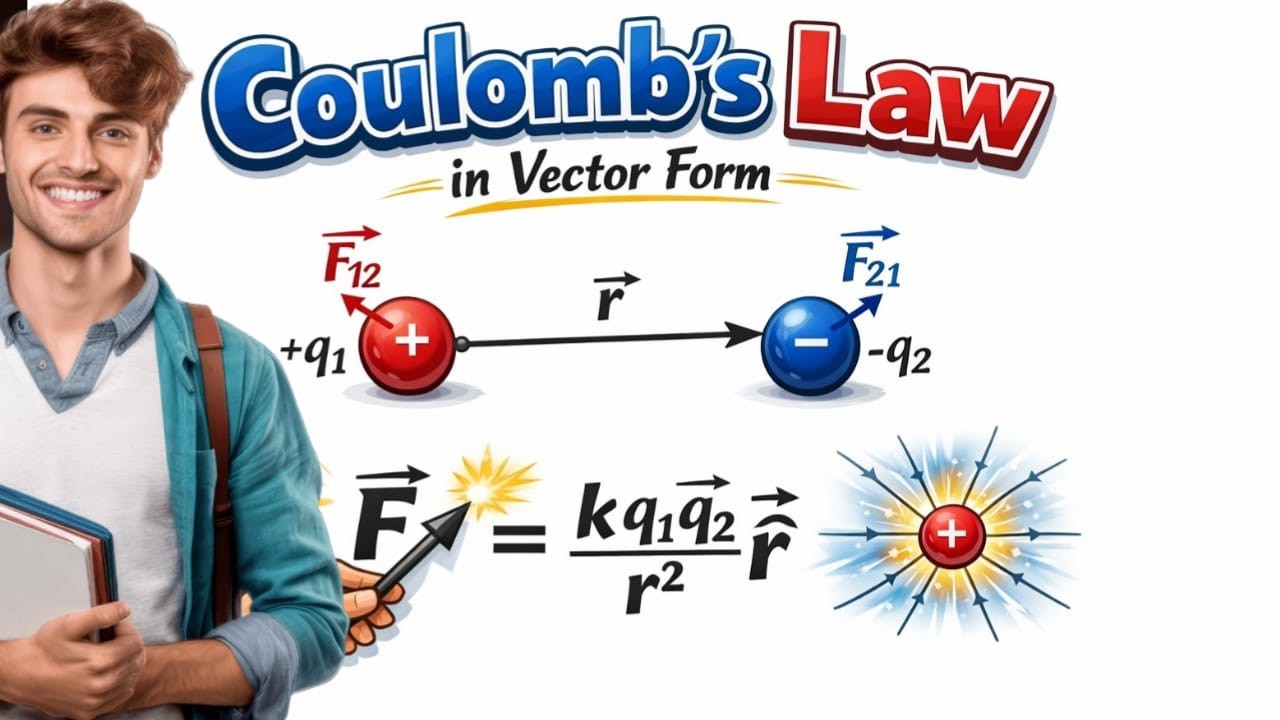 Coulomb's Law in Vector form | Numericals based on coulombs law | Class 12 Physics | Electrostatics