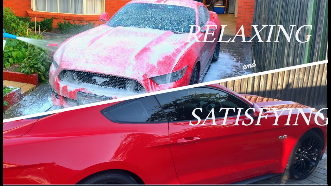 Relaxing and Satisfying Car Wash and Wax | Ford Mustang