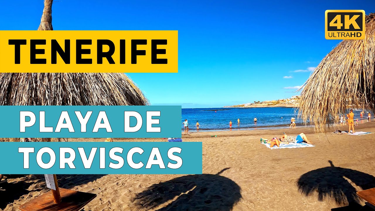 TENERIFE: Playa de Torviscas - Walking Tour (4K Ultra HD 60fps)
