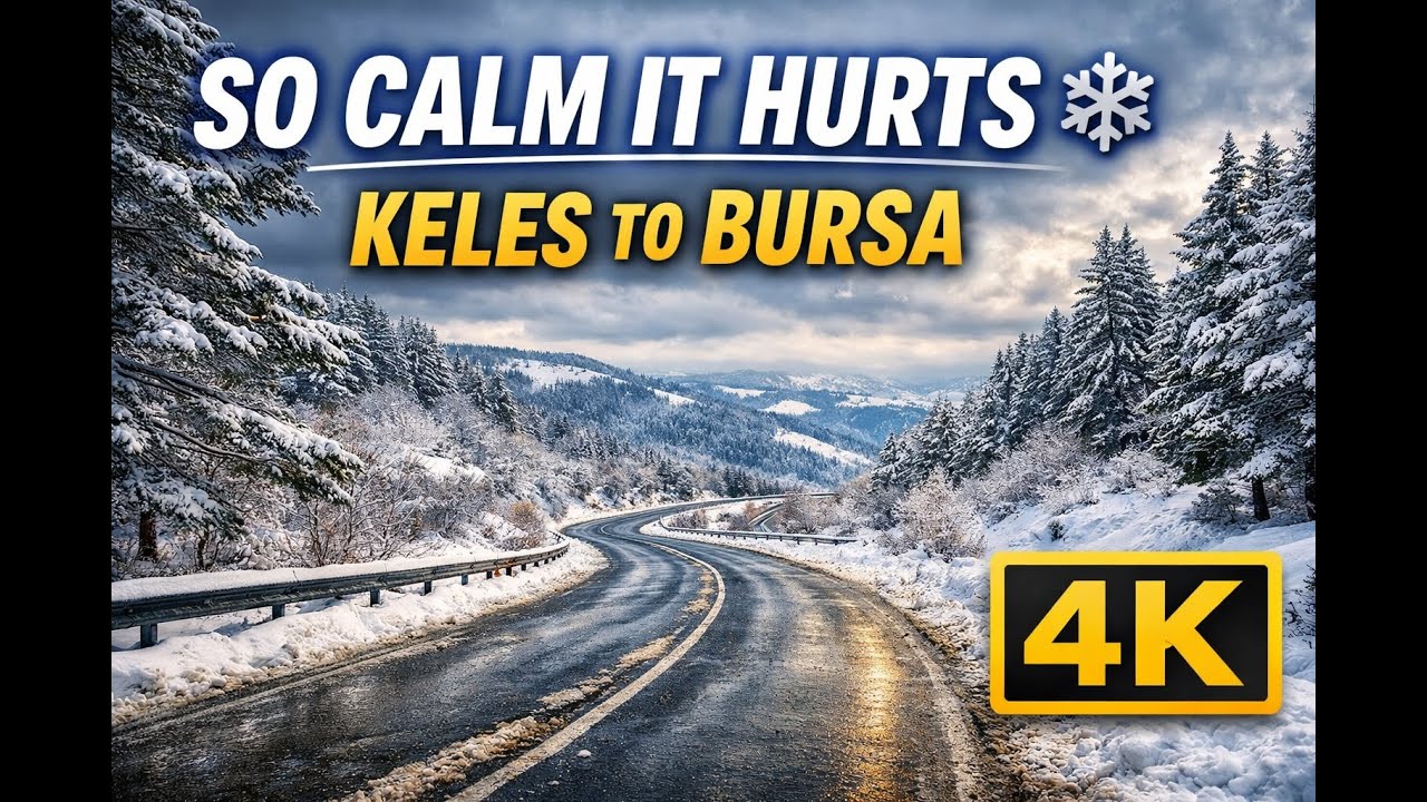 Snowy Silence in Turkey 🇹🇷 | 30-Minute 4K Drive from Keles to Bursa