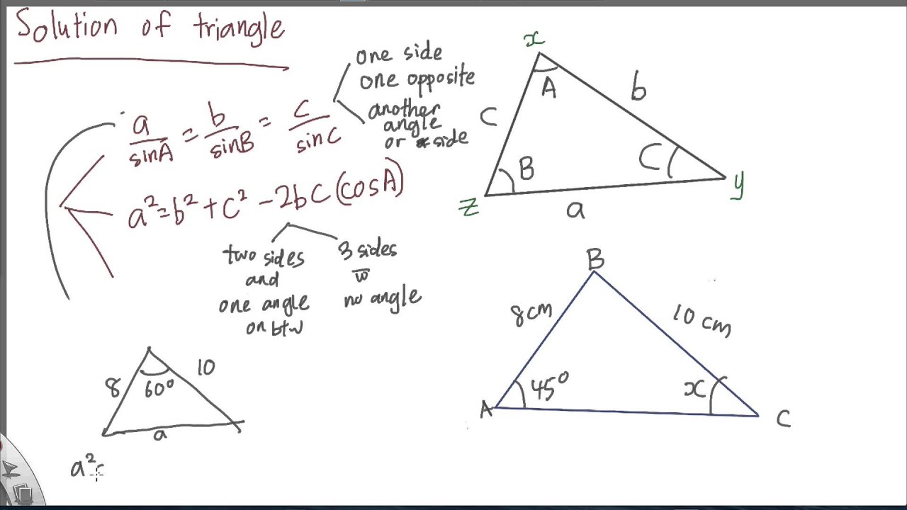 SPM - Add Maths - Form 4 - Solution of Triangle
