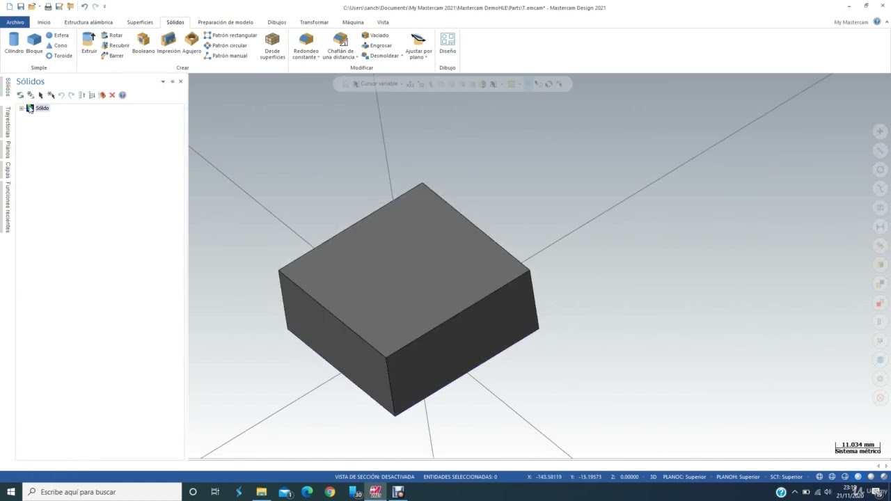 MasterCAM Extruir