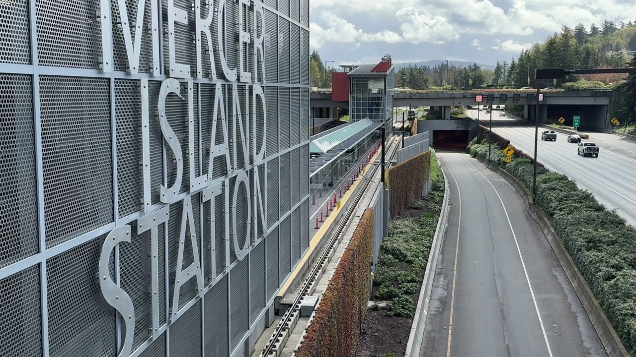 Sound Transit Link Light Rail Testing.  Mercer Island.