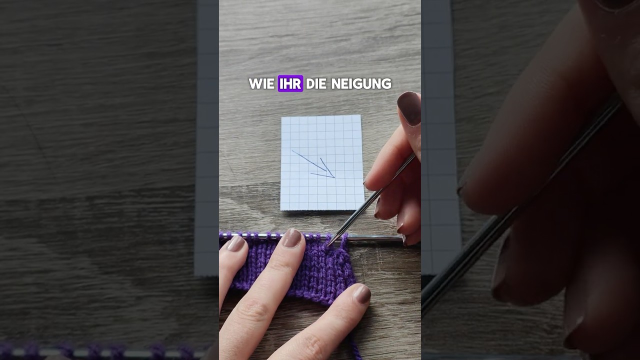 2 Maschen rechtsgeneigt zusammen stricken | Stricktutorial | Stricktechnik - machen zusammenstricken