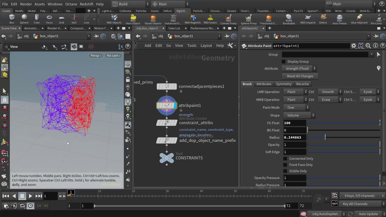 Painting Glue Strength Houdini 18 Update