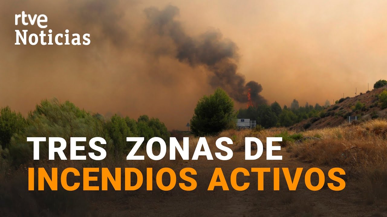 Los EQUIPOS de EMERGENCIA tratan de extinguir los INCENDIOS en Cataluña, Albacete y Huelva I RTVE