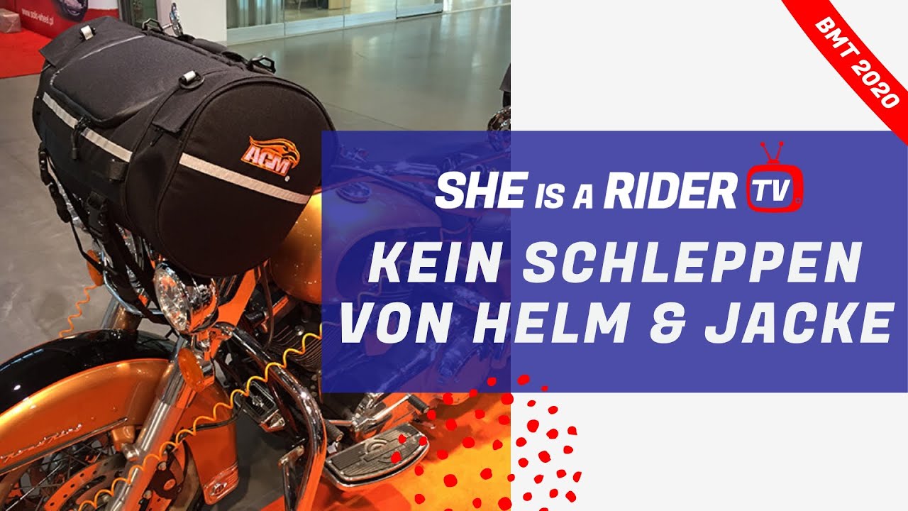 Motorradtaschen // Wohin mit Helm & Jacke in der Pause? // Packsafe // Berliner Motorrad Tage 2020